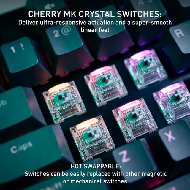 Alt view image 2 of 7 - TKL RGB Wireless Gaming Keyboard with TMR Magnetic Switch Technology, Hot Swappable, 8000Hz Polling Rate, White