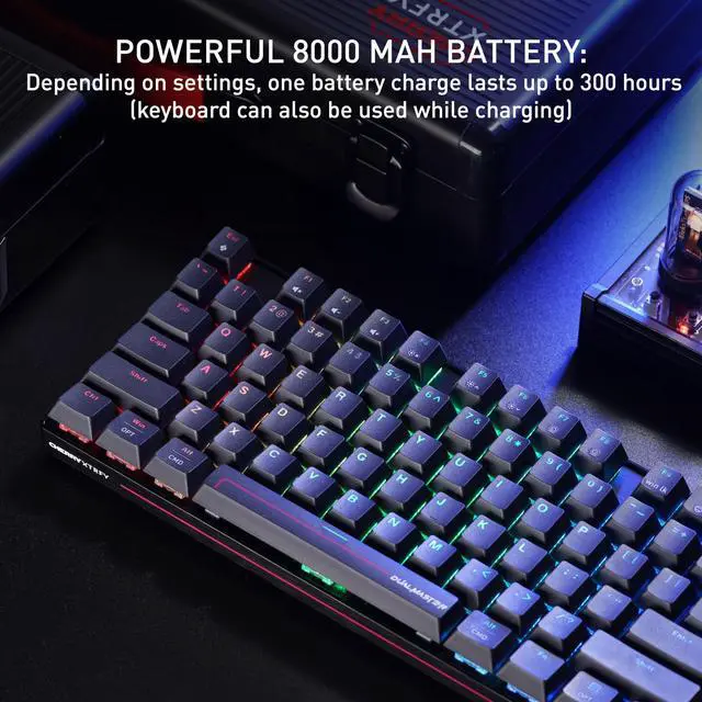 Alt view image 4 of 7 - TKL RGB Wireless Gaming Keyboard with TMR Magnetic Switch Technology, Hot Swappable, 8000Hz Polling Rate, White