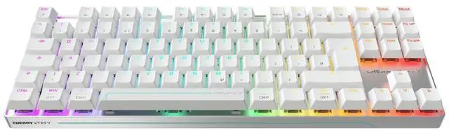 Alt view image 6 of 7 - TKL RGB Wireless Gaming Keyboard with TMR Magnetic Switch Technology, Hot Swappable, 8000Hz Polling Rate, White