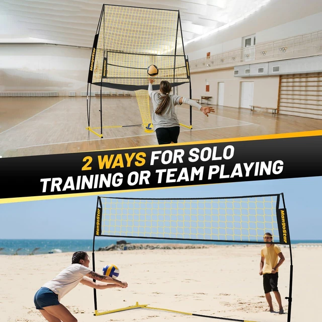 Alt view image 7 of 7 - MangoStar Volleyball Training Equipment, Volleyball Net System with Freely Height-Adjustable for Backyard, Volleyball Practice Net for Serving Setting Spiking, Easy Set Up for Indoor and Outdoor Use