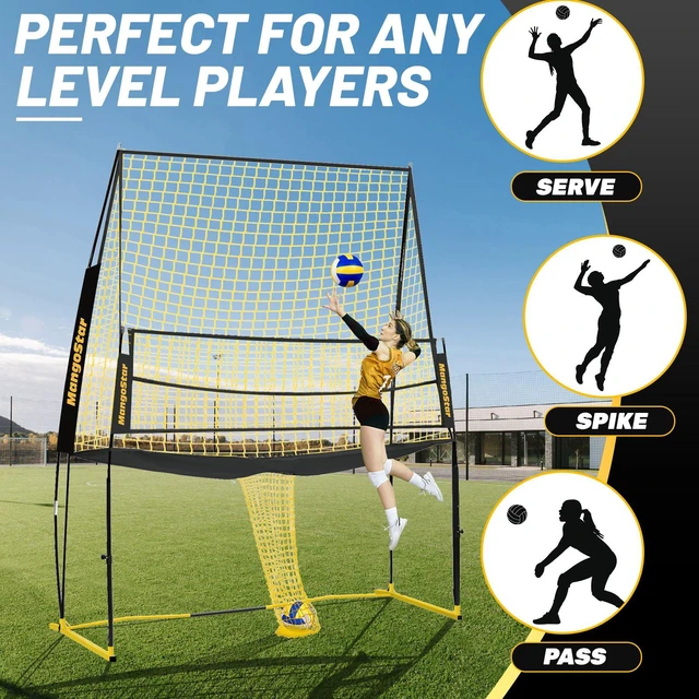 Alt view image 5 of 7 - MangoStar Volleyball Training Equipment, Volleyball Net System with Freely Height-Adjustable for Backyard, Volleyball Practice Net for Serving Setting Spiking, Easy Set Up for Indoor and Outdoor Use