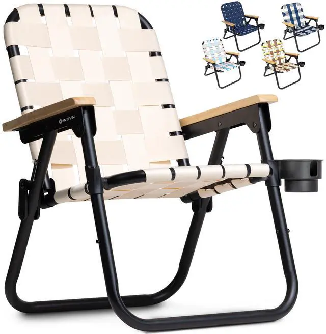 Main image of GoSports Outdoors WOVN Beach Backpack Chair - Premium Folding Camping Chair - 9 Styles Available - Natural