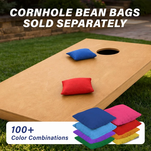 Alt view image 6 of 6 - GoSports Regulation Size Wooden Cornhole Set with Light Brown Finish - Includes Carrying Case