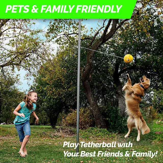 Alt view image 7 of 7 - STERLING Sports Premium Tetherball Set Heavy Duty Tether Ball, Rope and Pole Set, 10-1/2' Tall for Outdoor Backyard