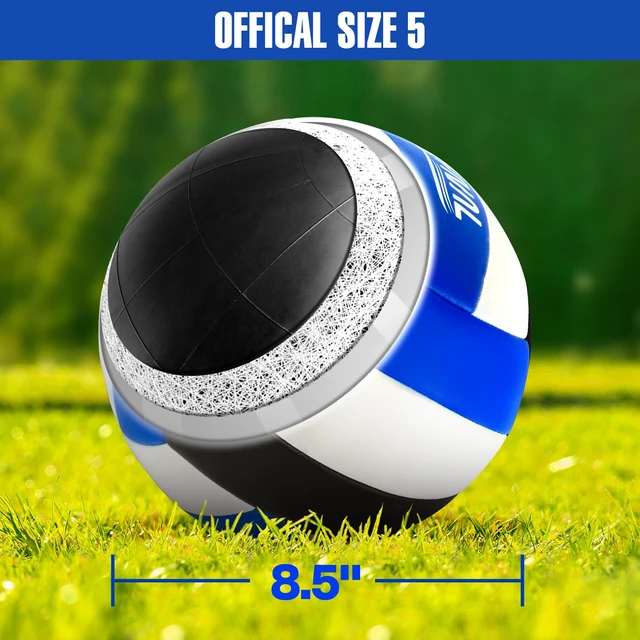 Alt view image 7 of 7 - Outdoor Portable Volleyball Net Set with Adjustable Height Steel Poles, Volleyball, Anti-sag Winch System, Pump, Boundary Line, and Carry Bag for Backyard, Beach, Lawn