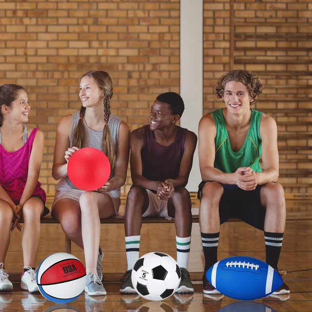 Alt view image 6 of 6 - 12 Pcs Assorted Sport Ball Set for Youth Adult Official Size Basketball Football Volleyball Soccer Baseball Playground Ball with Bag and Pump Gifts(Classic,Adult Youth)