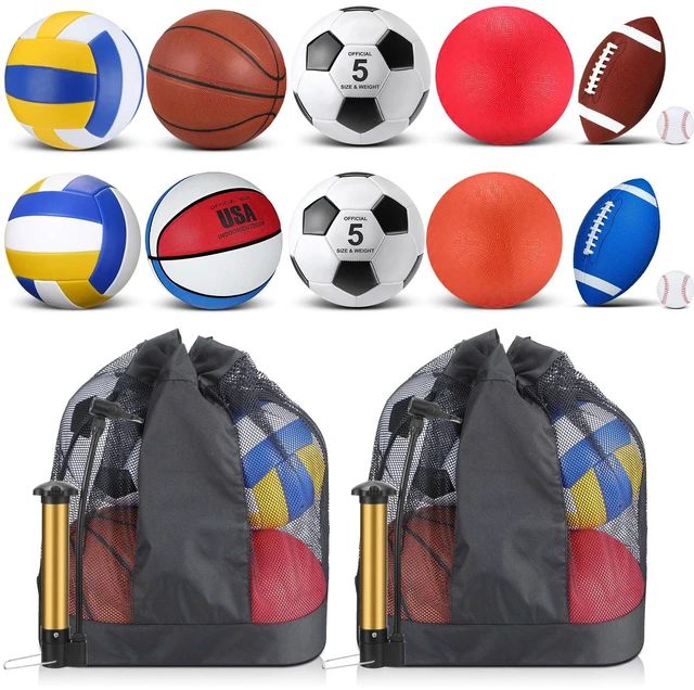 Main image of 12 Pcs Assorted Sport Ball Set for Youth Adult Official Size Basketball Football Volleyball Soccer Baseball Playground Ball with Bag and Pump Gifts(Classic,Adult Youth)