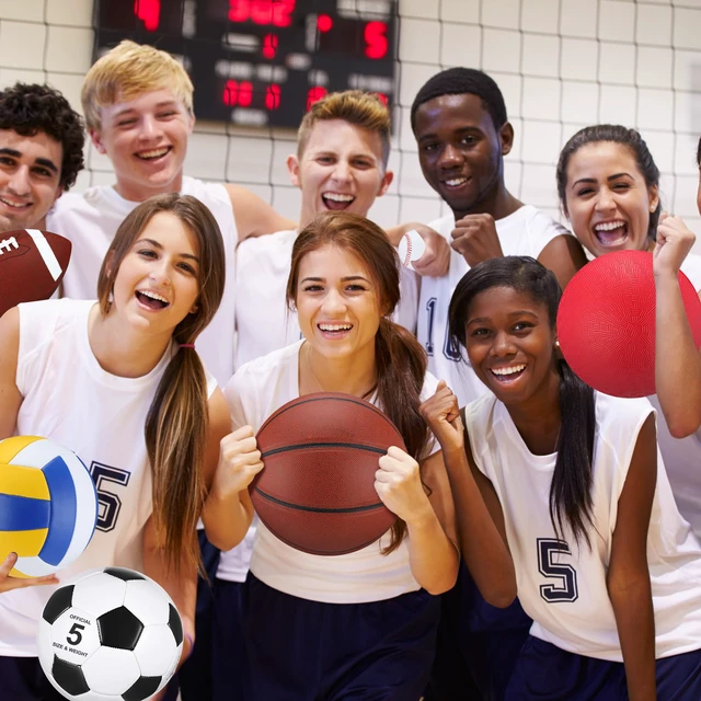 Alt view image 5 of 6 - 12 Pcs Assorted Sport Ball Set for Youth Adult Official Size Basketball Football Volleyball Soccer Baseball Playground Ball with Bag and Pump Gifts(Classic,Adult Youth)