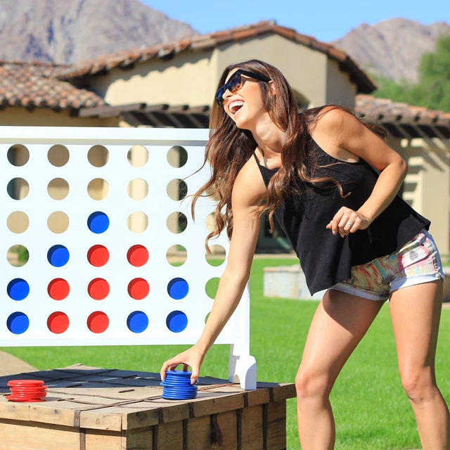 Alt view image 3 of 6 - GoSports 3 Foot Width Giant 4 in a Row Game with Carrying Case, Made from Wood