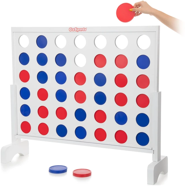 Main image of GoSports 3 Foot Width Giant 4 in a Row Game with Carrying Case, Made from Wood
