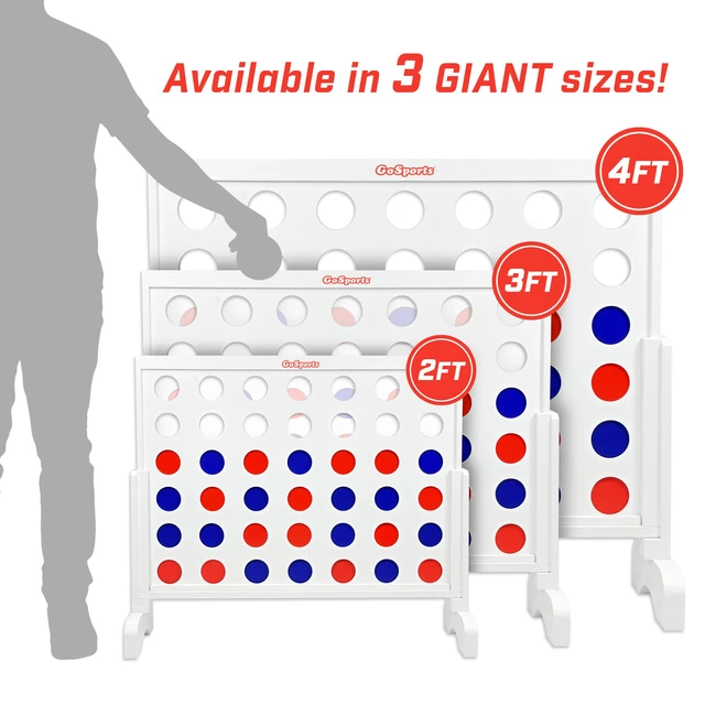 Alt view image 6 of 6 - GoSports 3 Foot Width Giant 4 in a Row Game with Carrying Case, Made from Wood