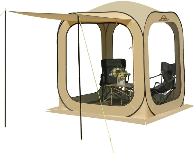 Main image of 6x6 FT Pop Up Screen House Tent - Instant Screened Gazebo Canopy with Mosquito Net, Portable Backyard Tent for 4-6 People, Easy Setup Patio Shelter for Camping, BBQ, Sports & Outdoor