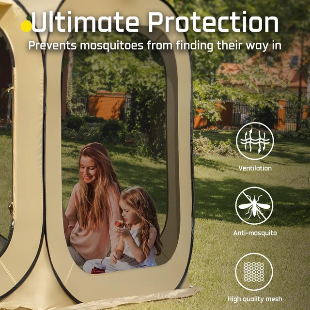 Alt view image 4 of 7 - 6x6 FT Pop Up Screen House Tent - Instant Screened Gazebo Canopy with Mosquito Net, Portable Backyard Tent for 4-6 People, Easy Setup Patio Shelter for Camping, BBQ, Sports & Outdoor