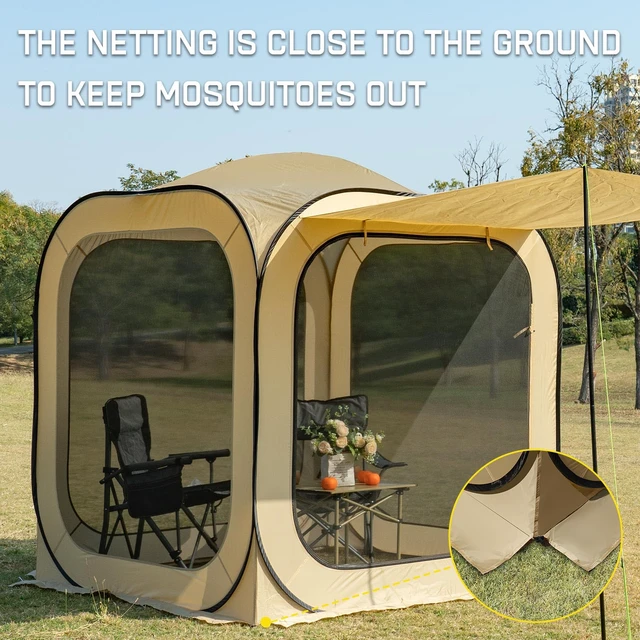 Alt view image 7 of 7 - 6x6 FT Pop Up Screen House Tent - Instant Screened Gazebo Canopy with Mosquito Net, Portable Backyard Tent for 4-6 People, Easy Setup Patio Shelter for Camping, BBQ, Sports & Outdoor