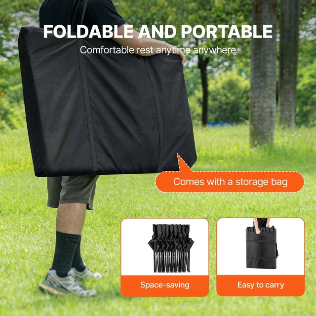 Alt view image 6 of 7 - Portable Folding Bench, 8 Seats Foldable Sideline Bench, Outdoor Camping Chair with Carry Bag & Backrest, Team Sport Sideline Bench for Football Fishing, No Assembly Instant Seating, Black