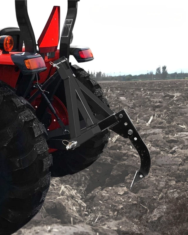 Alt view image 6 of 7 - Hitch Mounted Trencher Fits 3 Point Hitch, Heavy Duty Subsoiler, Hitch Lawn Ripper for ATV/UTV Tractor, Updated Adjustable 16" Trenching Shank Plow, Thicken Trench Digger with 2pcs Replaceable Teeth