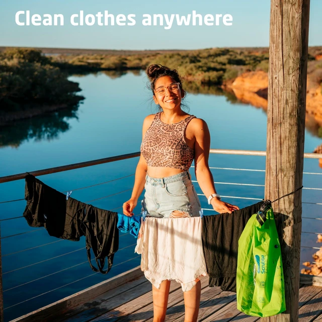 Alt view image 7 of 7 - Wash Bag Patented Washboard-in-a-Bag 5 oz Travel Clothes Washer | Pack Light, Wash Anywhere Fast, Internal Washboard, Machine-Quality Wash, Portable, No Electricity, Camping, RV, Cruises