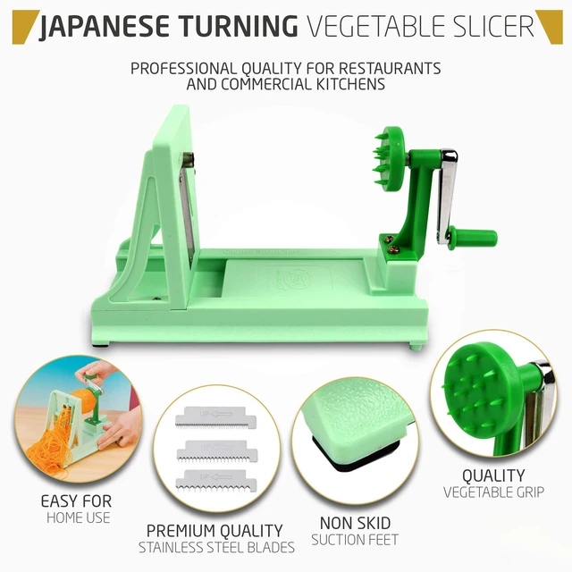 Alt view image 3 of 6 - Vegetable Spiralizer with 4 Blades Straight and Serrated | Includes 1 straight-edged and 3 serrated blades. Spiralizes zucchini, squash, and butternut squash into fresh veggie noodles.