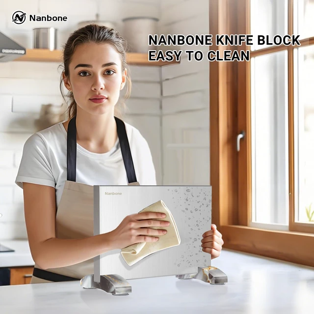 Alt view image 7 of 7 - Magnetic Knife Block Stand Without Knives Double Sided Magnetic Knife Holder Rack for Kitchen Counter Stainless Steel Knife Magnetic Strip Display Stand Storage Organizer