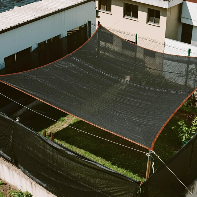 Alt view image 7 of 7 - 20x48 FT Black Shade Cloth, 70% UV Resistant Mesh Tarp with Reinforced Grommets, Breathable Sun Shade Net for Garden, Greenhouse, Patio Plants and Animal Coop Cover