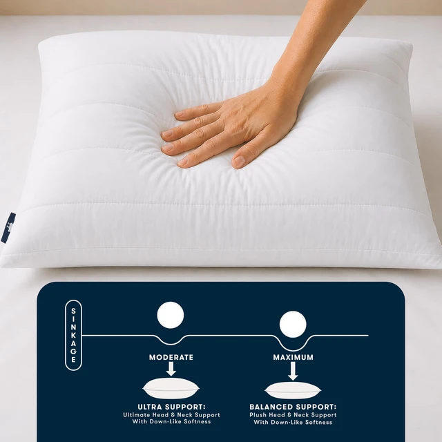 Alt view image 3 of 5 - Down Illusion Soft/Medium Cooling Bed Pillows, King (2 Pack) | Down alternative fill and cooling cover offer soft comfort for every sleep position, hypoallergenic and machine washable
