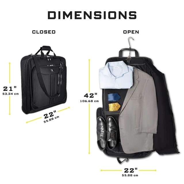 Alt view image 4 of 7 - Premium travel garment bag. Carry-on for Men & Women. Hangs 4 Items | Luxury Business Garment Bag with Shoulder Strap, Laptop Sleeve, Shoe Pocket, and TSA-Friendly Design