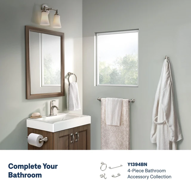 Alt view image 7 of 7 - 84980SRN Wellton 1-Handle Bath Faucet w/Drain, Spot Resist Nickel | Bathroom sink faucet, drain assembly included, optional deckplate included, single-hole installation, Spot Resist finish