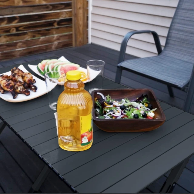 Alt view image 6 of 7 - Folding Camping Table, Lightweight Roll-Up Table Aluminum Low Portable Picnic Table with Easy Carrying Bag for Outdoor, Beach, Picnic, Backyards, BBQ and Party, 47.6"L x 23.4"W x 18.1"H