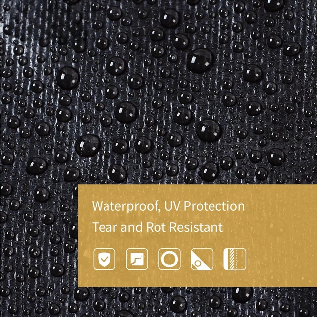 Alt view image 3 of 7 - Tarps Heavy Duty Waterproof 20x20 Feet Black Poly Tarp Cover Square Outdoor Thick UV Resistant Tarpaulin with Grommets 10mil