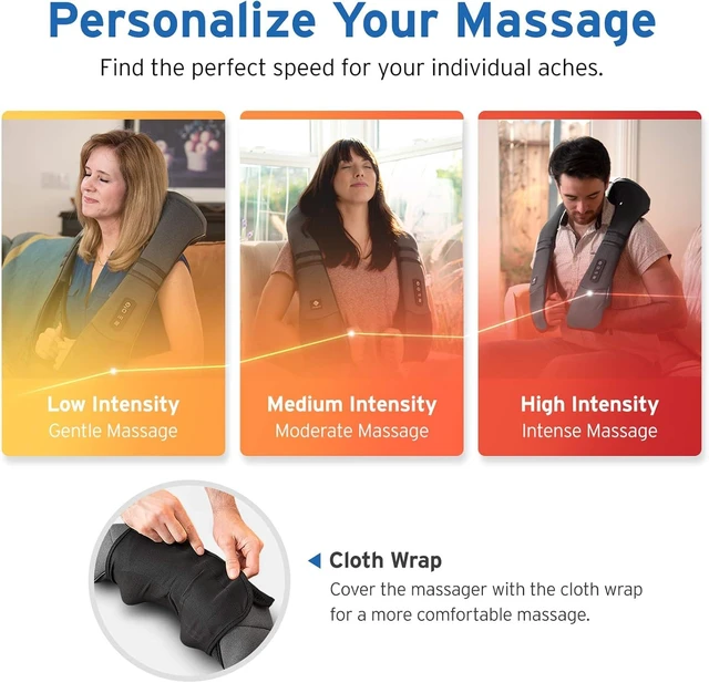 Alt view image 7 of 7 - FSA Eligible Cordless Neck Massager for Pain Relief Deep Tissue | HSA eligible, rechargeable shiatsu neck, back and shoulder massager with heat, ideal gift for mom and dad