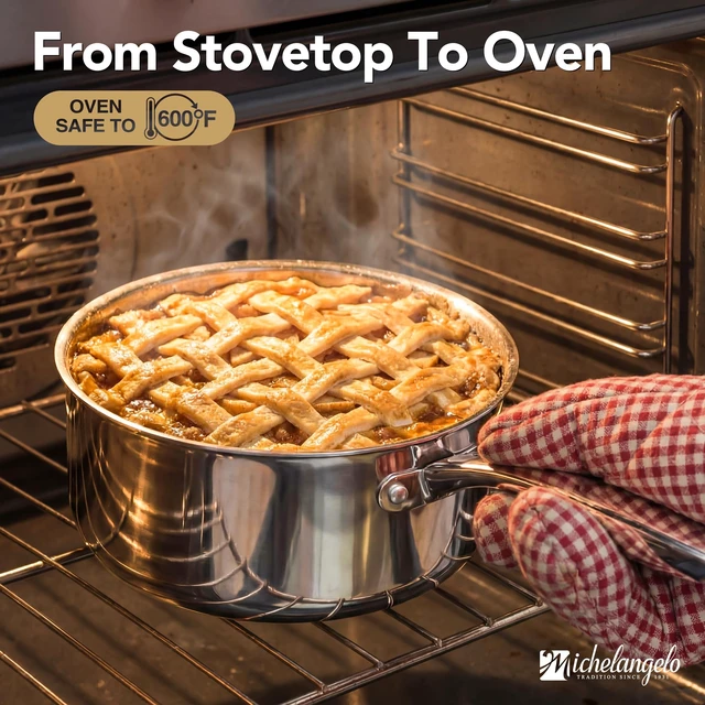 Alt view image 6 of 7 - Stainless Steel Saucepan Set with Lids 1QT & 2QT & 3QT, Stainless Steel Sauce Pot Set 6pcs, Induction Saucepans, Nonstick Sauce Pan Set, Dishwasher Safe