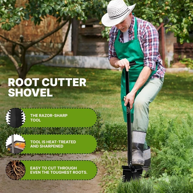 Alt view image 7 of 7 - Metal Detecting Shovel Digging Tool with Double Serrated Blade Heavy Duty Digger Garden Root Cutter T-Handle Spade Professional Metal Detector Accessories