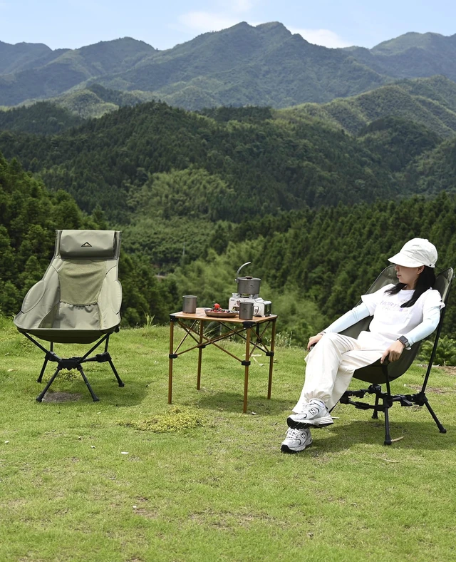 Alt view image 7 of 7 - Lightweight Stable Alu. Folding Square Table Roll Up Top (Green, M) | with Carry Bag, for Outdoor Camping Glamping Picnic Indoor Backyards BBQ Kitchen