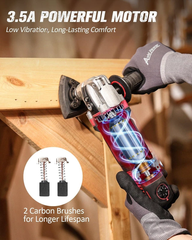 Alt view image 2 of 7 - Oscillating Tool, 3.5-Amp Oscillating Multi Tool with 4.5° Oscillation Angle, 6 Variable Speeds and 11 pcs Saw Accessories, Auxiliary Handle