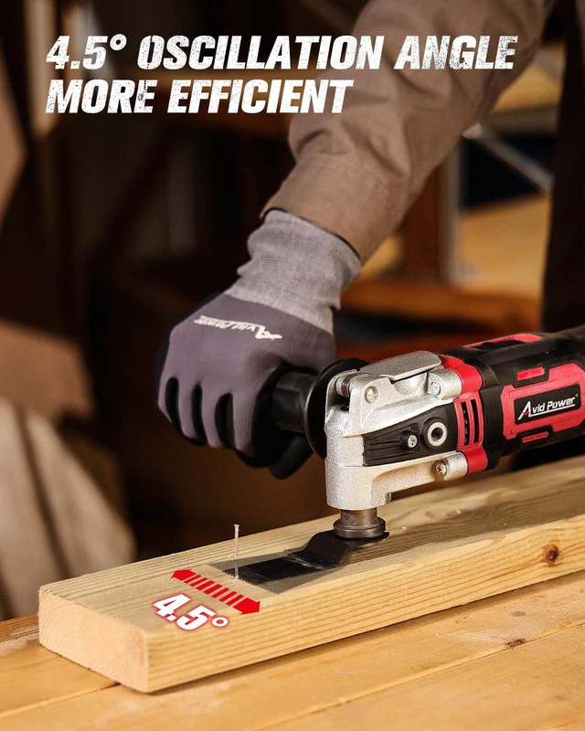 Alt view image 4 of 7 - Oscillating Tool, 3.5-Amp Oscillating Multi Tool with 4.5° Oscillation Angle, 6 Variable Speeds and 11 pcs Saw Accessories, Auxiliary Handle