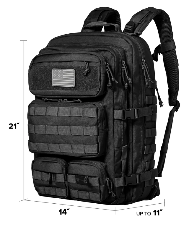 Alt view image 7 of 7 - Backpack for Men and Women, 50L Military Tactical Backpack | Large Molle Rucksack, Heavy Duty, Bug out Backpack, for Work and Outdoors