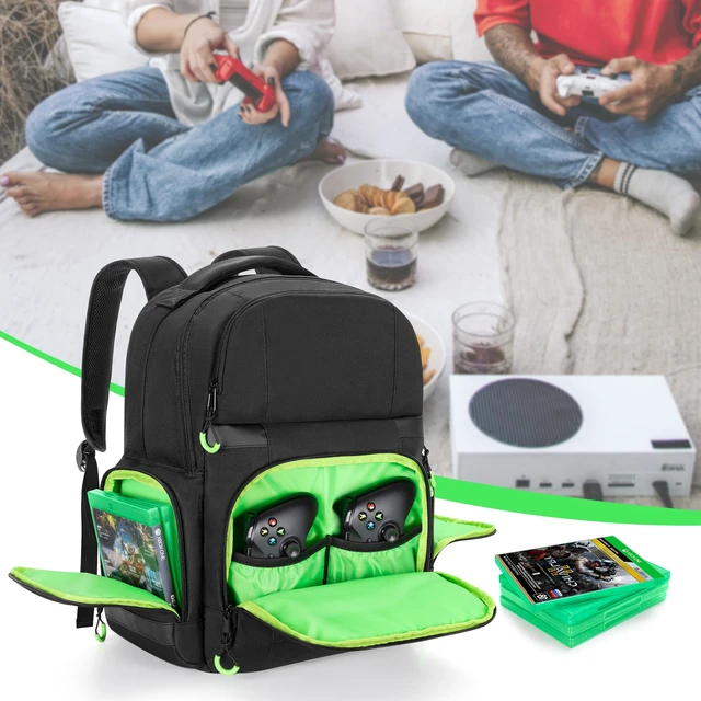 Alt view image 7 of 7 - Carry Backpack Compatible with Xbox Series X/S Console | Carrying Case with Separate Storage Room for Console, Headset, Controllers, Multiple Pockets for Gaming Accessories