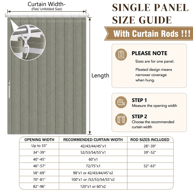 Alt view image 2 of 7 - Blackout Accordion Door Curtain with Curtain Rods 52-63 in Length Invisible Accordion Doors Interior for Bedroom Living Room Doorway Curtain Sets (1 Panel, 72 W x 78 L, Grey)
