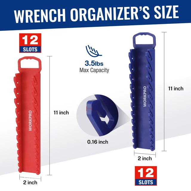 Alt view image 7 of 7 - 8-Piece Magnetic Socket and Wrench Organizer Set | 6-Piece Socket Holders, 1/4" 3/8" 1/2" DR Tool Trays, for Metric SAE Sockets, 2-Piece Wrench Holders, for Metric SAE Wrenches
