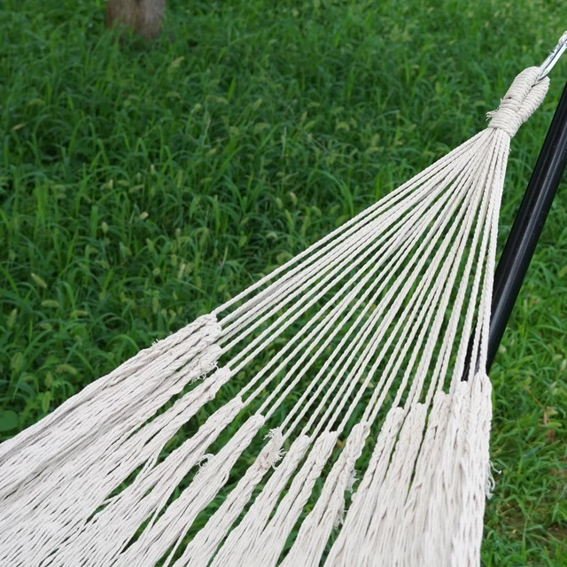 Alt view image 7 of 7 - Handwoven Mayan Hammock, Portable Family Hammock with Carry Bag | Matrimonial Size Multi-Color Handmade Hammock for Travel Camping Backyard, Porch, Outdoor or Indoor Use