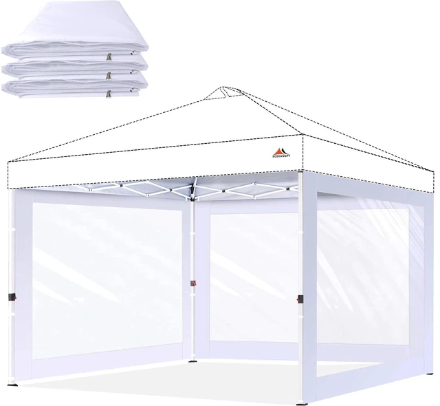 Main image of Clear Window Sidewall for 10x10 Canopy Frame, 3 Pack Sunwalls Only,(White)