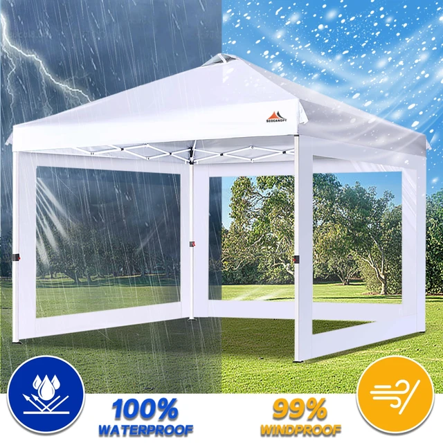 Alt view image 5 of 7 - Clear Window Sidewall for 10x10 Canopy Frame, 3 Pack Sunwalls Only,(White)