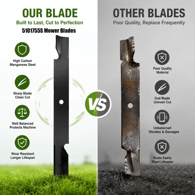 Alt view image 2 of 7 - 5101755S Mower Blades, 61 Inch Mower Blades, Fit for Ferris Bad Boy Scag All 61 Inch lawn Mowers, Compatible With Ferris Bad Boy Scag etc 61" Deck, Replace 5020842S 596-347 48111. 5 Years Warranty