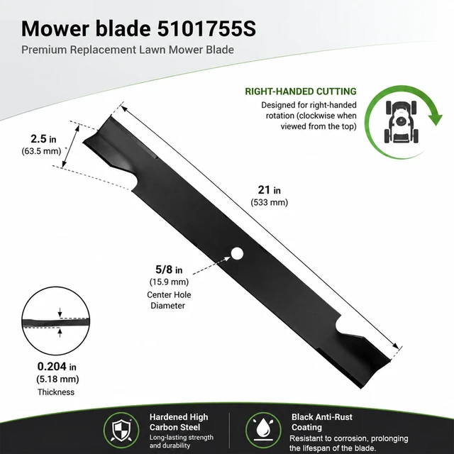 Alt view image 4 of 7 - 5101755S Mower Blades, 61 Inch Mower Blades, Fit for Ferris Bad Boy Scag All 61 Inch lawn Mowers, Compatible With Ferris Bad Boy Scag etc 61" Deck, Replace 5020842S 596-347 48111. 5 Years Warranty