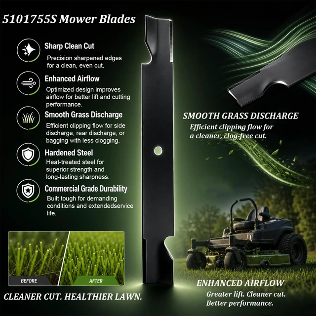 Alt view image 5 of 7 - 5101755S Mower Blades, 61 Inch Mower Blades, Fit for Ferris Bad Boy Scag All 61 Inch lawn Mowers, Compatible With Ferris Bad Boy Scag etc 61" Deck, Replace 5020842S 596-347 48111. 5 Years Warranty