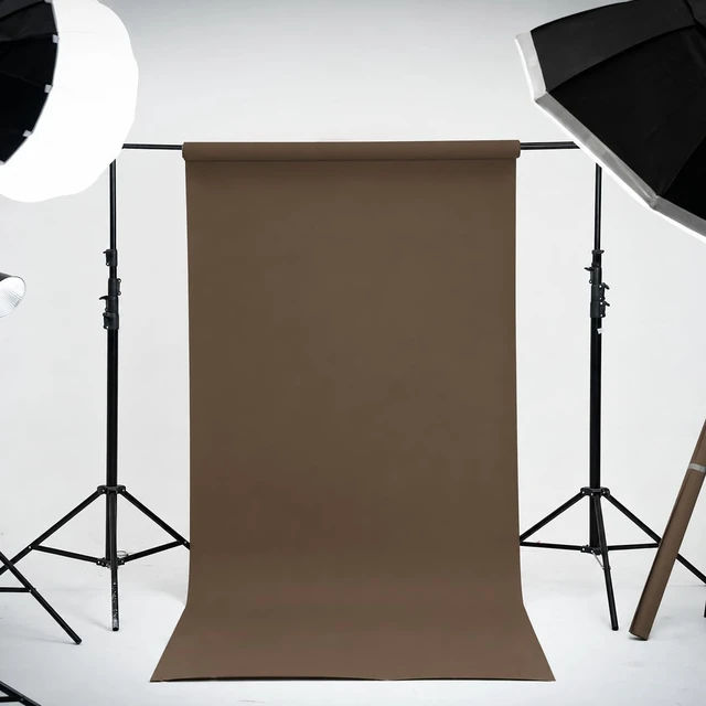 Alt view image 2 of 6 - Seamless Paper Backdrop for Photography, Party, Live Streaming, Brown Paper Roll (86''x32.8' Coco Brown)