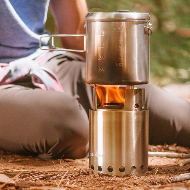 Alt view image 4 of 4 - Titan Camping Stove Portable Stove for Backpacking and Outdoor Cooking Great Stainless Steel Camping Backpacking Stove Compact Wood Stove Design-No Batteries or Liquid Fuel Canisters Needed
