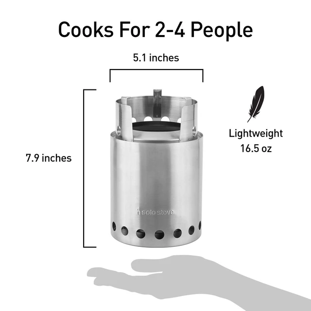 Alt view image 3 of 4 - Titan Camping Stove Portable Stove for Backpacking and Outdoor Cooking Great Stainless Steel Camping Backpacking Stove Compact Wood Stove Design-No Batteries or Liquid Fuel Canisters Needed