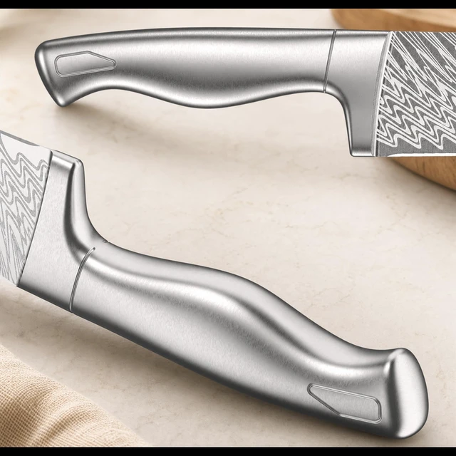 Alt view image 5 of 7 - Knife Set, 15-Piece Kitchen Knife Set with Block, Built-in Knife Sharpener, German Stainless Steel Knife Block Set, Dishwasher Safe Kitchen Utensils Set