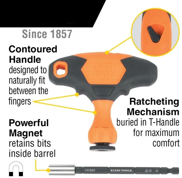 Alt view image 2 of 7 - 33804 ProFlex Impact-Rated Interchangeable Ratcheting T-Handle Set, Torsion Zone, Magnetic Bit Holder, SAE, Metric, TORX